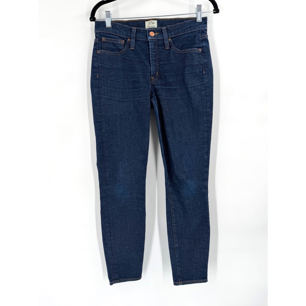 J.Crew Toothpick Skinny Jeans Women 27 Dark Indigo Stretch Denim‎ Size 4 Preppy